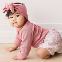 Organic Cotton Voile Frill Bloomer - Chloe Mauve Childrens Bloomer from Jamie Kay USA