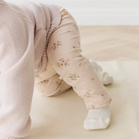 Organic Cotton Everyday Legging - Goldie Bouquet Pink Tint Childrens Legging from Jamie Kay USA