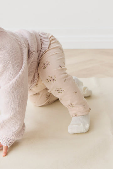 Organic Cotton Everyday Legging - Goldie Bouquet Pink Tint Childrens Legging from Jamie Kay USA