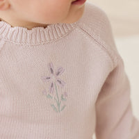 Audrey Jumper - Soft Misty Rose Larissa Knit Childrens Jumper from Jamie Kay USA