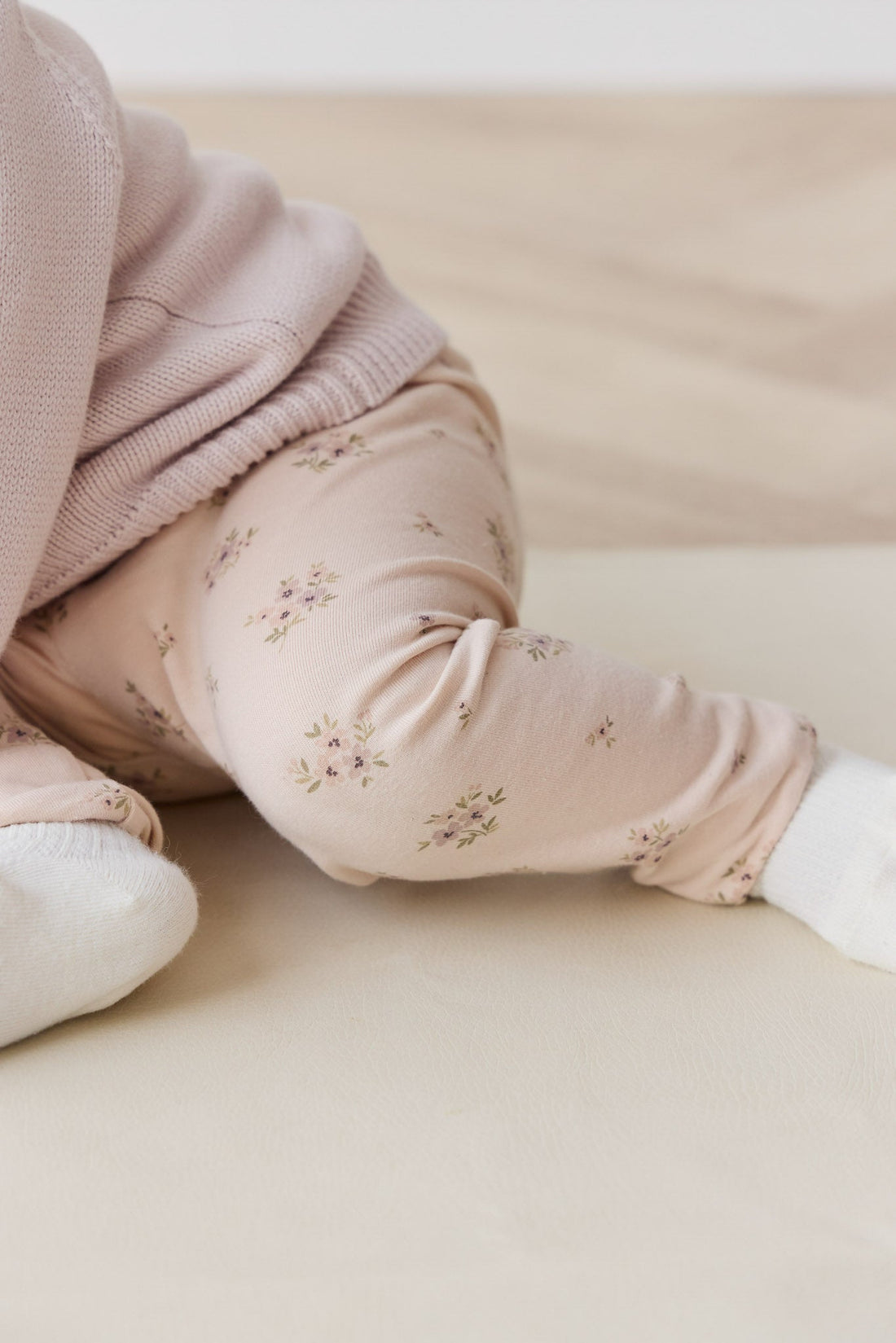 Organic Cotton Everyday Legging - Goldie Bouquet Pink Tint Childrens Legging from Jamie Kay USA