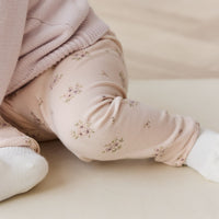 Organic Cotton Everyday Legging - Goldie Bouquet Pink Tint Childrens Legging from Jamie Kay USA