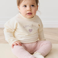 Organic Cotton Bobbie Sweatshirt - Parchment Little Love Violet Childrens Top from Jamie Kay USA