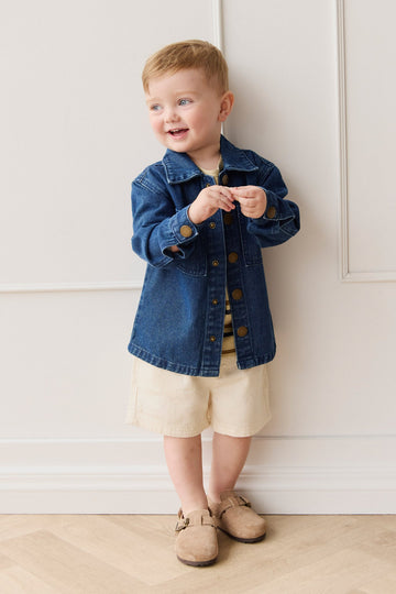 Romeo Twill Jacket - Mid Wash Denim Childrens Jacket from Jamie Kay USA