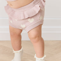 Molly Bloomer - Heart Jacquard Ballerina Marle Childrens Bloomer from Jamie Kay USA