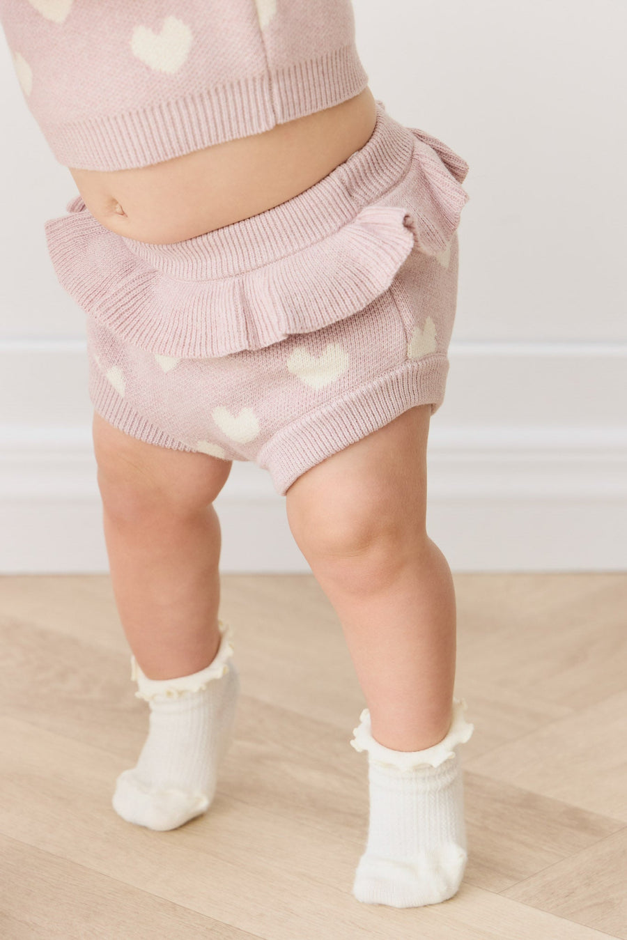 Molly Bloomer - Heart Jacquard Ballerina Marle Childrens Bloomer from Jamie Kay USA