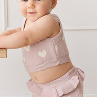 Molly Top - Heart Jacquard Ballerina Marle Childrens Top from Jamie Kay USA