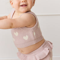 Molly Top - Heart Jacquard Ballerina Marle Childrens Top from Jamie Kay USA