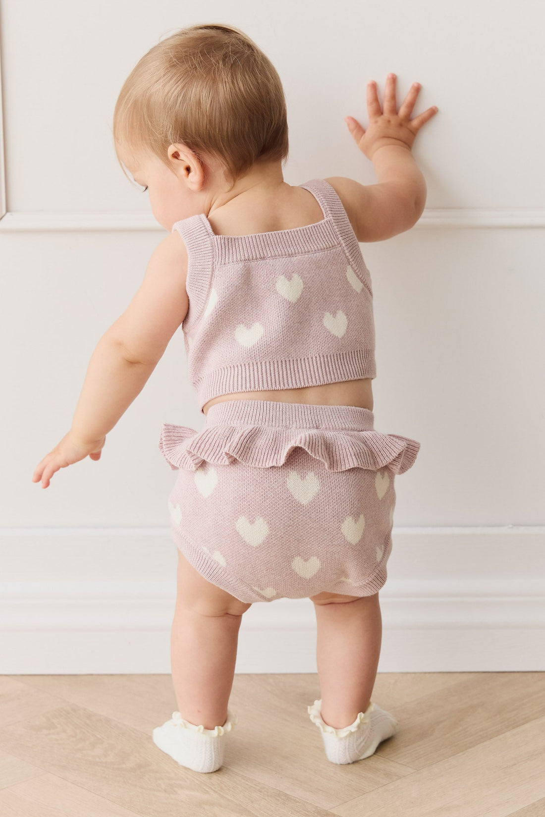 Molly Top - Heart Jacquard Ballerina Marle Childrens Top from Jamie Kay USA