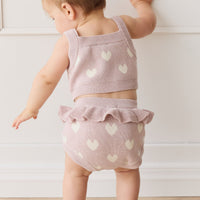 Molly Top - Heart Jacquard Ballerina Marle Childrens Top from Jamie Kay USA