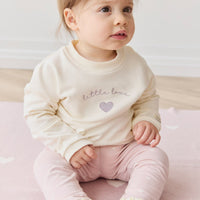 Organic Cotton Bobbie Sweatshirt - Parchment Little Love Violet Childrens Top from Jamie Kay USA