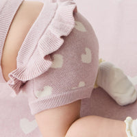 Molly Bloomer - Heart Jacquard Ballerina Marle Childrens Bloomer from Jamie Kay USA