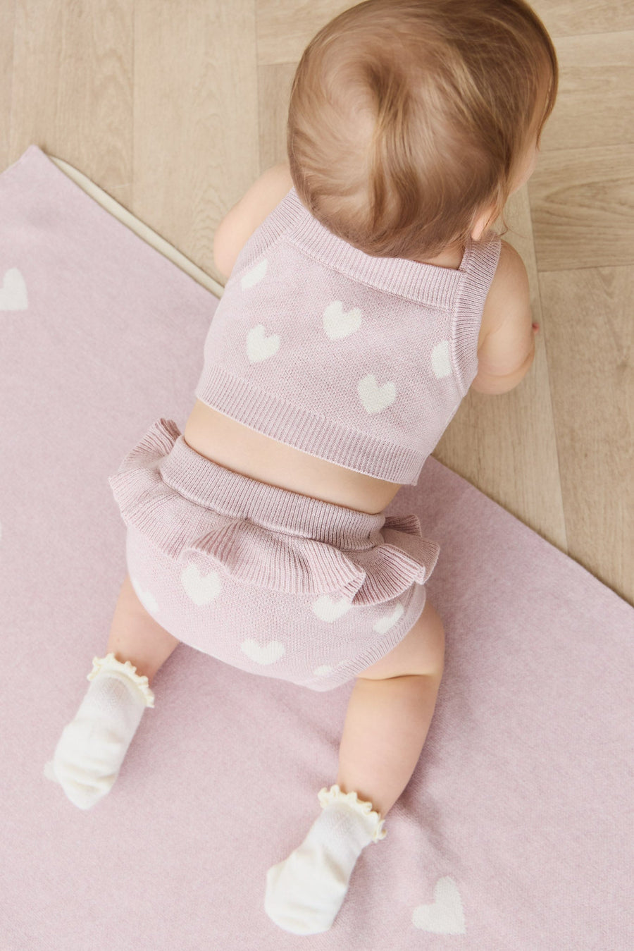 Molly Bloomer - Heart Jacquard Ballerina Marle Childrens Bloomer from Jamie Kay USA