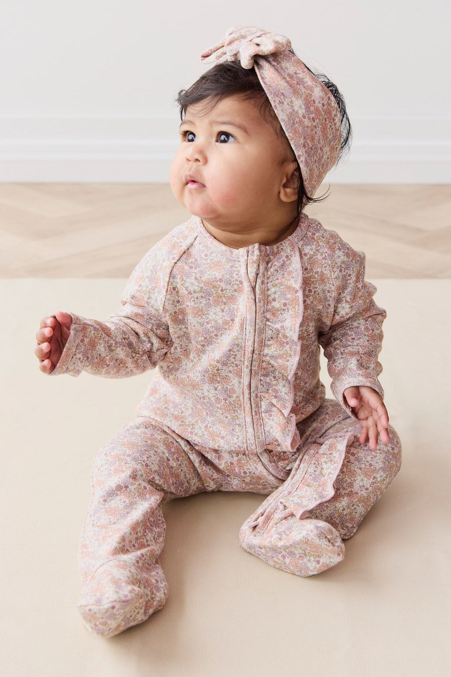 Organic Cotton Melanie Onepiece - Chloe Mauve Childrens Onepiece from Jamie Kay USA