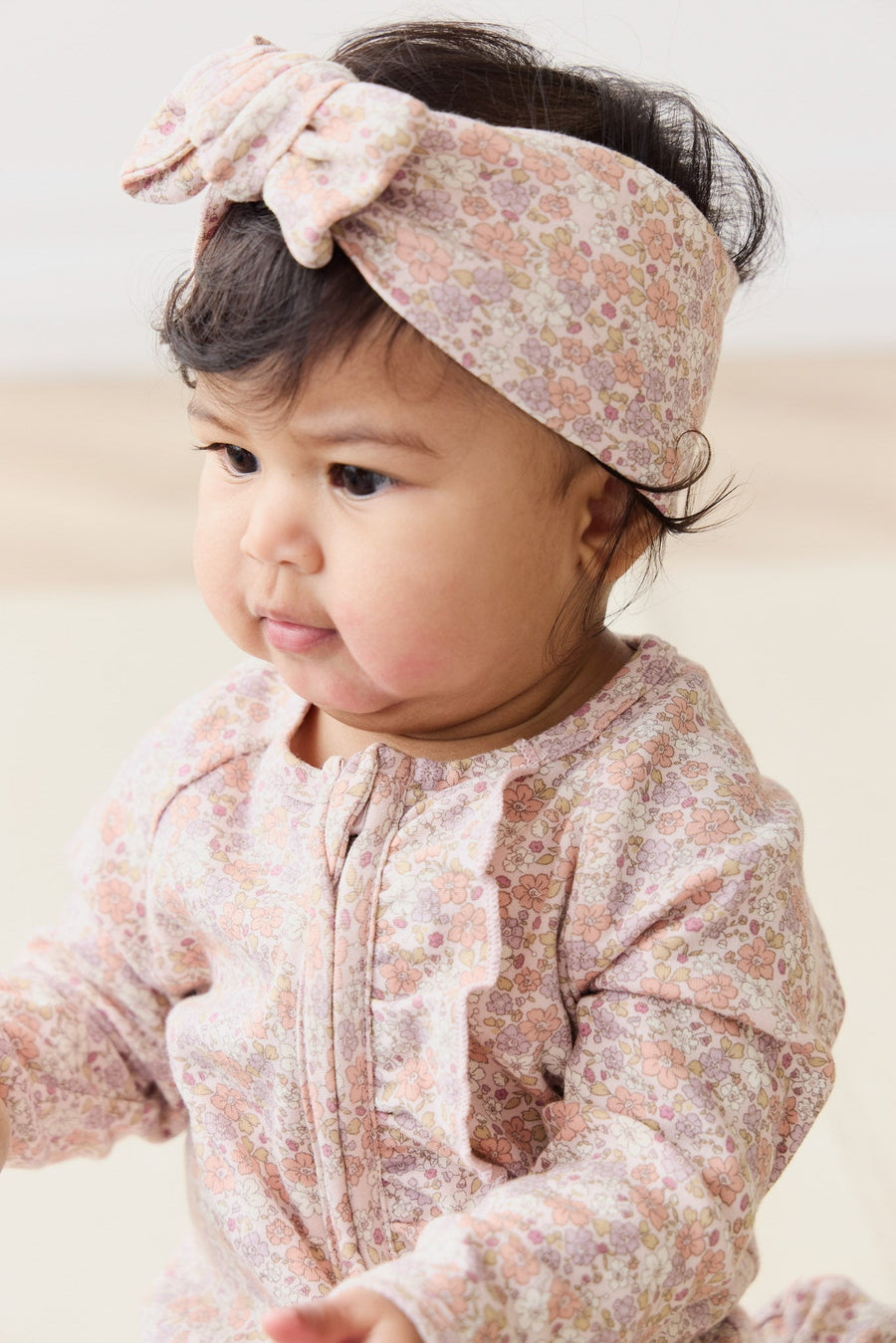 Organic Cotton Headband - Chloe Mauve Childrens Headband from Jamie Kay USA