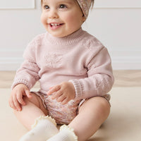 Audrey Jumper - Soft Misty Rose Larissa Knit Childrens Jumper from Jamie Kay USA