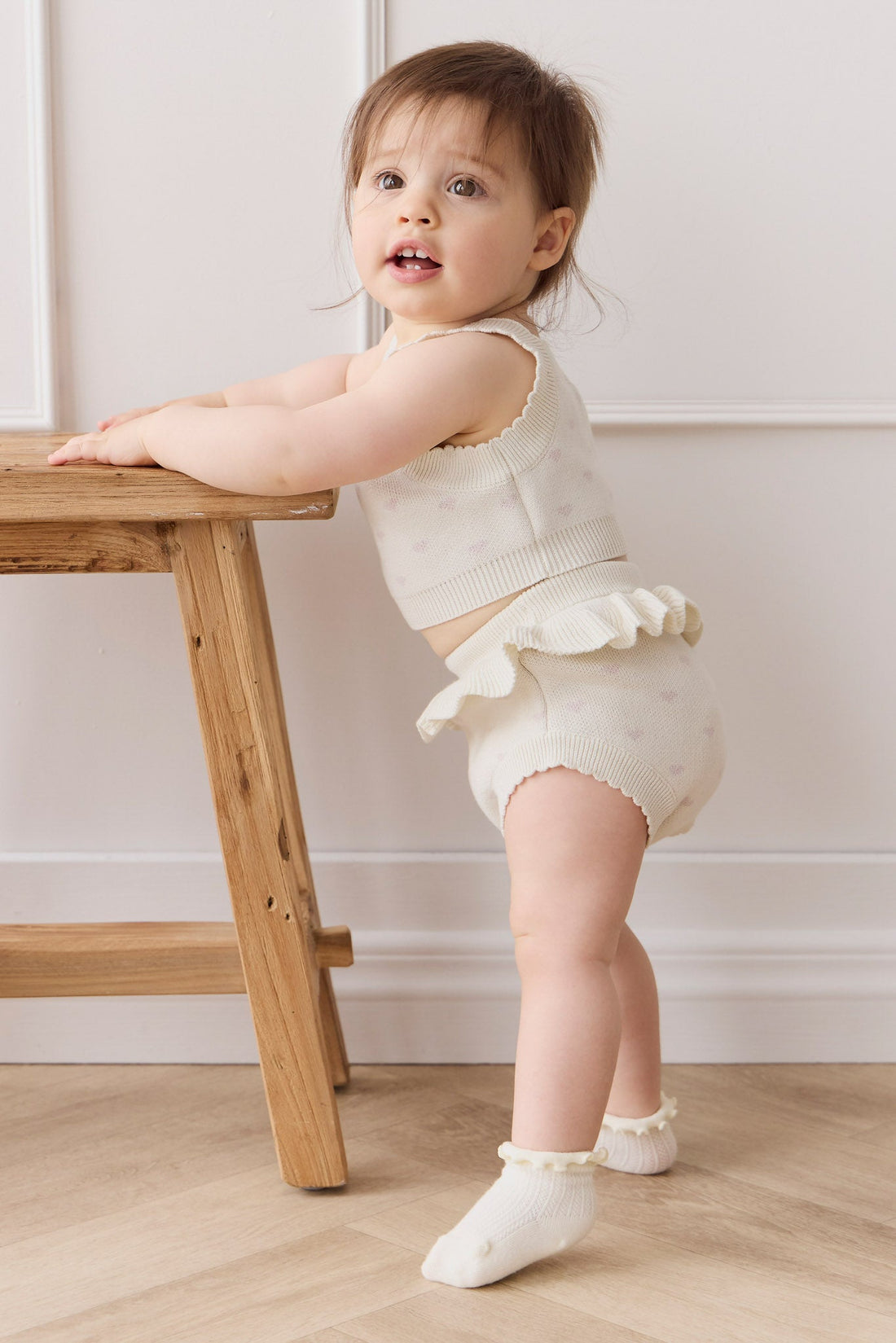 Celine Bloomer - Whisper White Little Love Childrens Bloomer from Jamie Kay USA