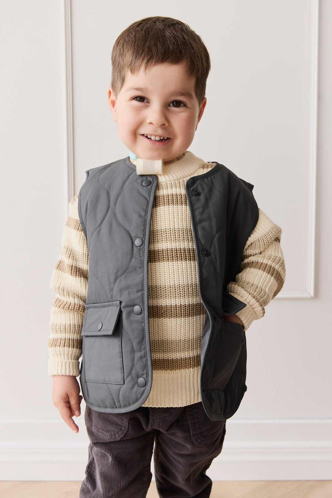 Leon Knit Jumper - Jacapo Stripe Childrens Jumper from Jamie Kay USA