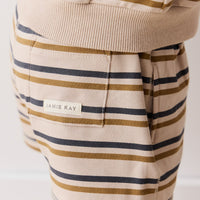 Organic Cotton Jalen Short - Raynor Stripe Pale Khaki Childrens Short from Jamie Kay USA