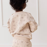 Organic Cotton Bobbie Sweatshirt - Goldie Bouquet Pink Tint Childrens Top from Jamie Kay USA