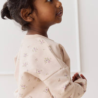 Organic Cotton Bobbie Sweatshirt - Goldie Bouquet Pink Tint Childrens Top from Jamie Kay USA