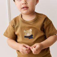 Pima Cotton Hunter Tee - Autumn Bronze Cosy Bobbie Childrens Top from Jamie Kay USA