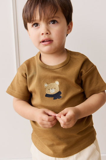 Pima Cotton Hunter Tee - Autumn Bronze Cosy Bobbie Childrens Top from Jamie Kay USA