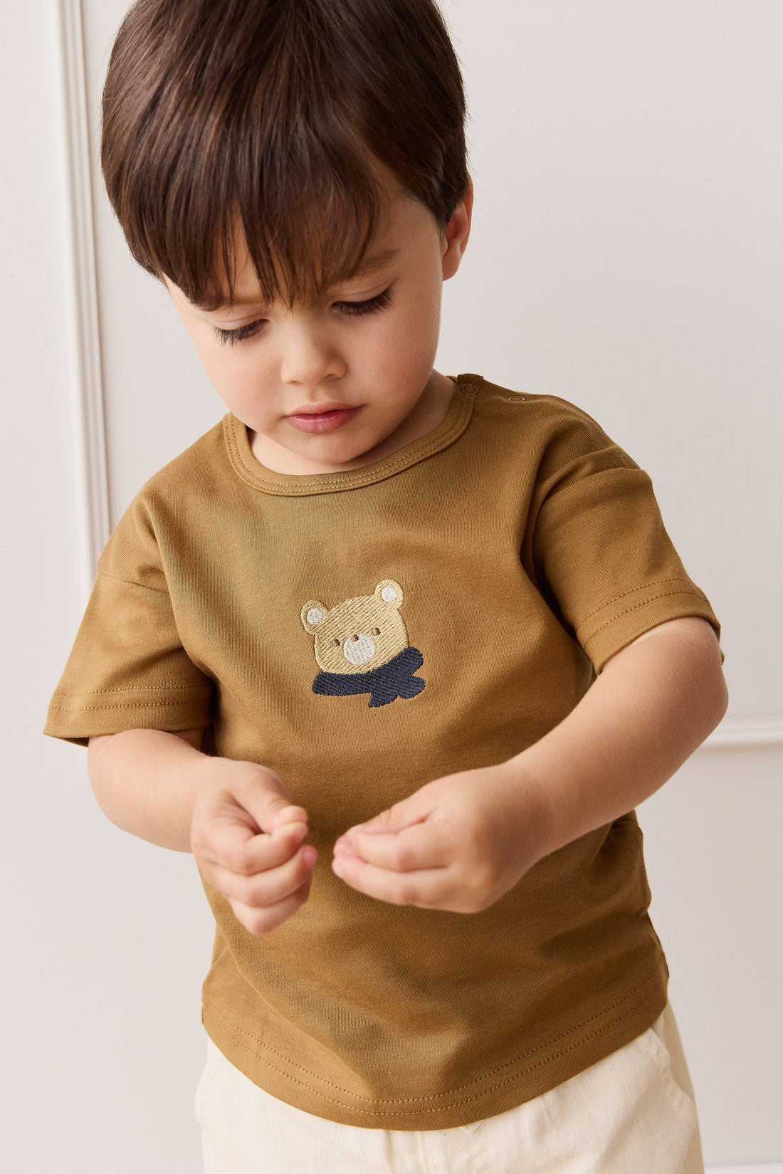 Pima Cotton Hunter Tee - Autumn Bronze Cosy Bobbie Childrens Top from Jamie Kay USA