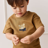 Pima Cotton Hunter Tee - Autumn Bronze Cosy Bobbie Childrens Top from Jamie Kay USA