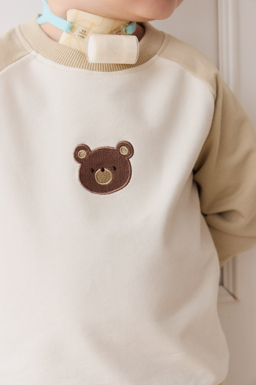 Organic Cotton Tao Sweatshirt - Biscuit/Cloud Bobbie Bear Childrens Top from Jamie Kay USA