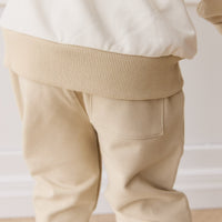 Organic Cotton Jalen Track Pant - Biscuit Childrens Pant from Jamie Kay USA