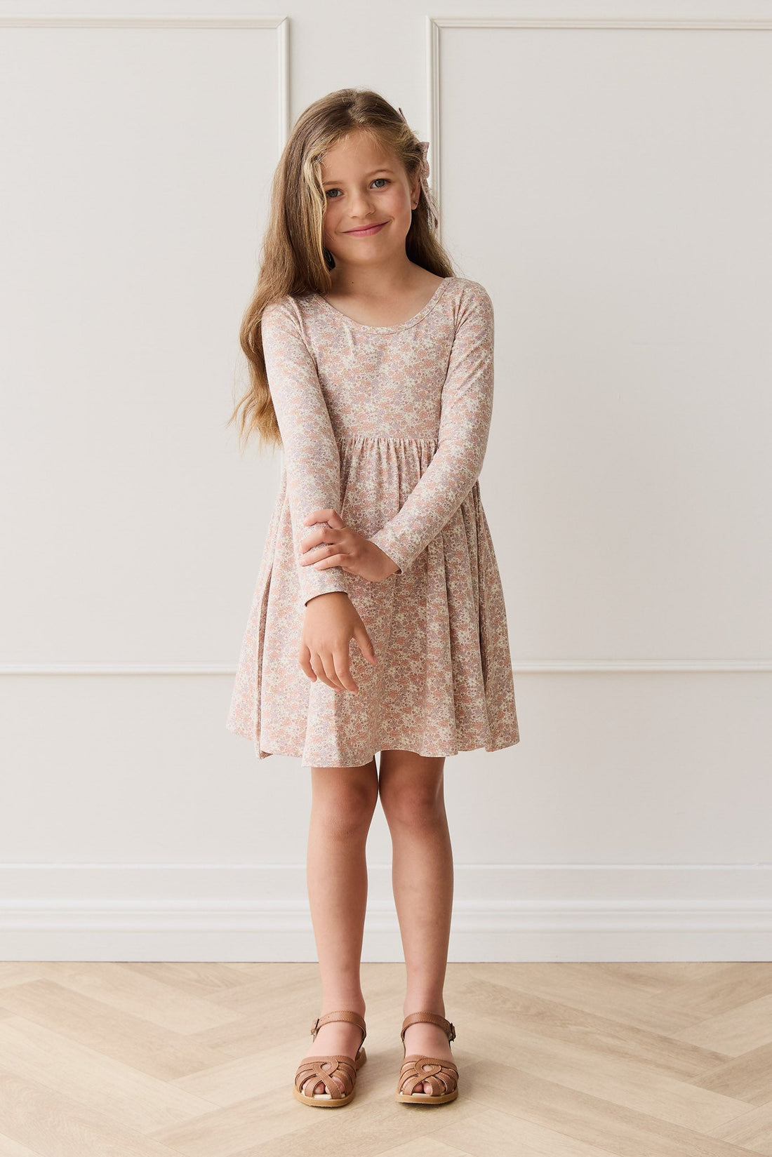 Organic Cotton Tallulah Dress - Chloe Mauve Childrens Dress from Jamie Kay USA