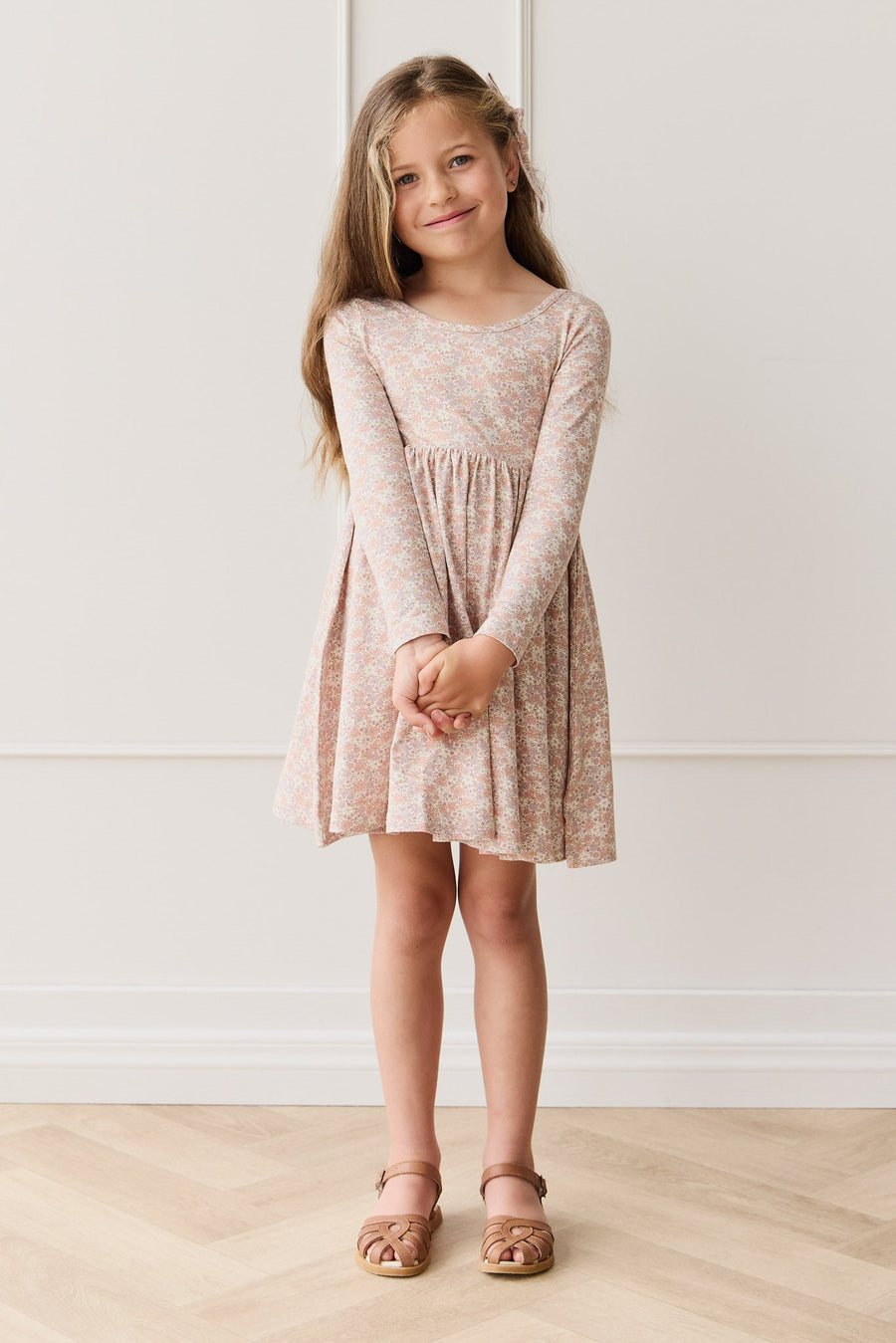 Organic Cotton Tallulah Dress - Chloe Mauve Childrens Dress from Jamie Kay USA