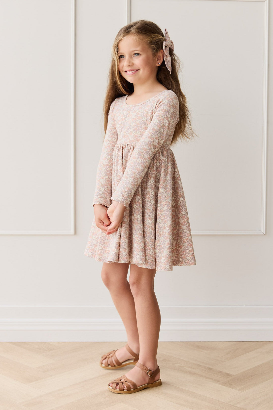 Organic Cotton Tallulah Dress - Chloe Mauve Childrens Dress from Jamie Kay USA