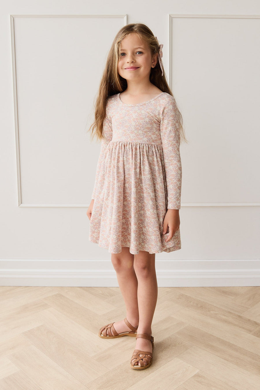 Organic Cotton Tallulah Dress - Chloe Mauve Childrens Dress from Jamie Kay USA