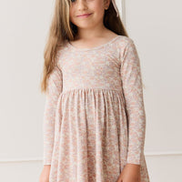 Organic Cotton Tallulah Dress - Chloe Mauve Childrens Dress from Jamie Kay USA