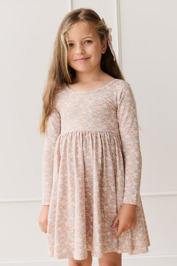 Organic Cotton Tallulah Dress - Chloe Mauve Childrens Dress from Jamie Kay USA