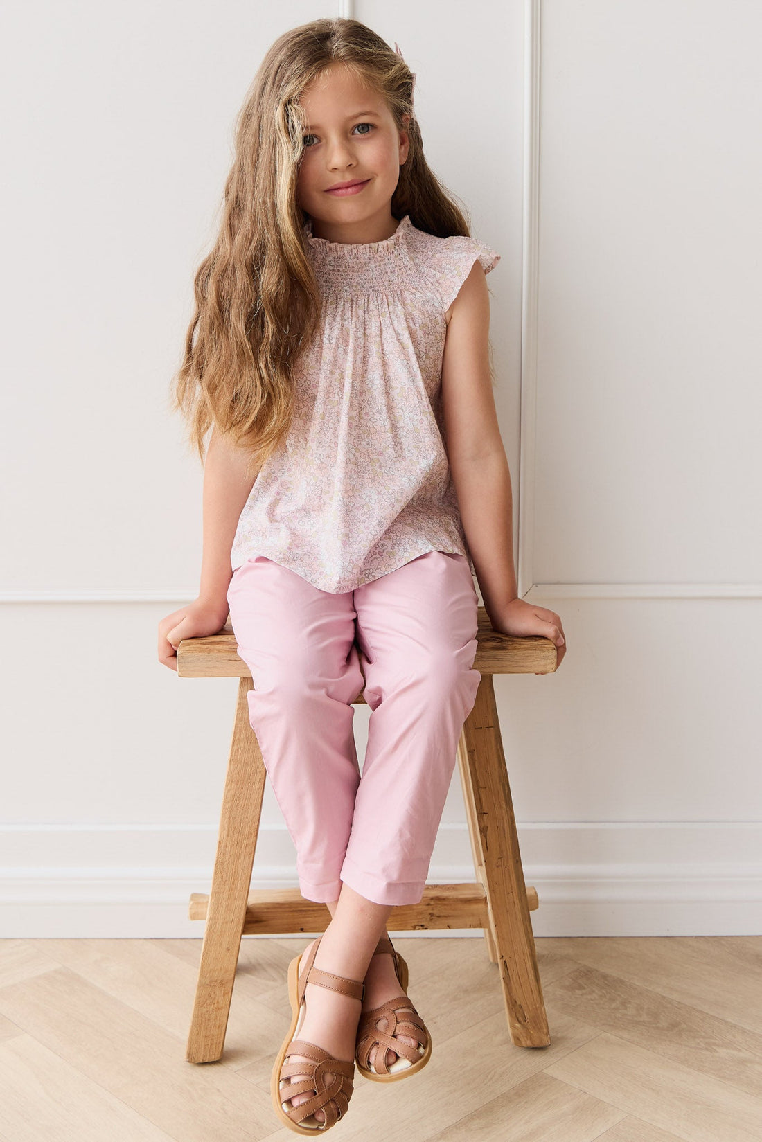 Organic Cotton Tamara Top - Chloe Mauve Childrens Top from Jamie Kay USA