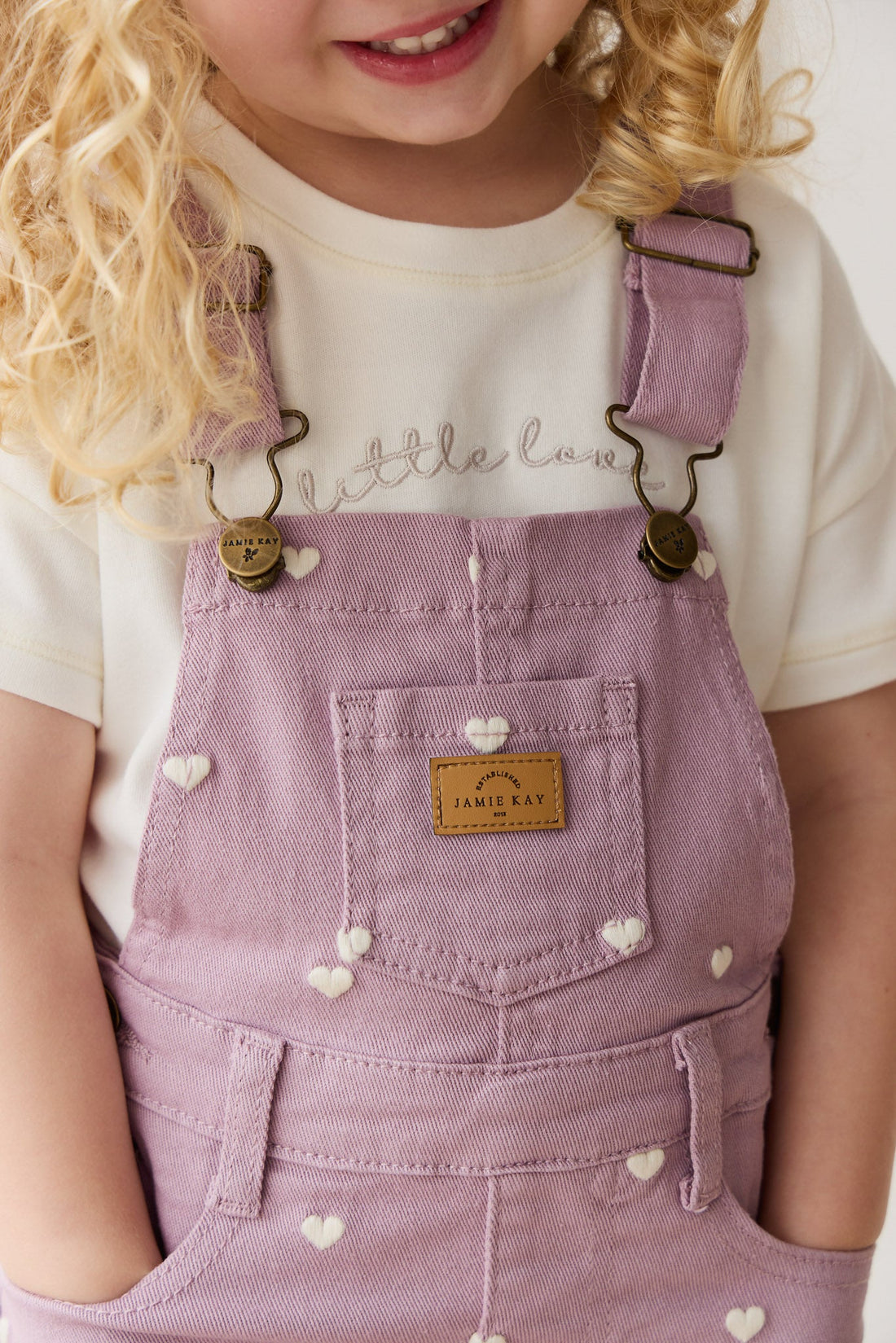 Overall Dress - Petite Heart Melody Childrens Overall from Jamie Kay USA