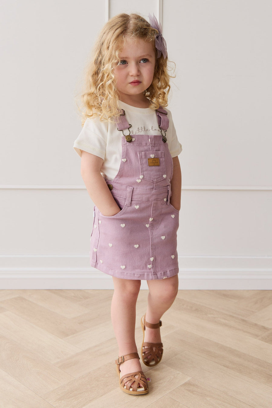 Overall Dress - Petite Heart Melody Childrens Overall from Jamie Kay USA