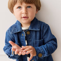 Romeo Twill Jacket - Mid Wash Denim Childrens Jacket from Jamie Kay USA