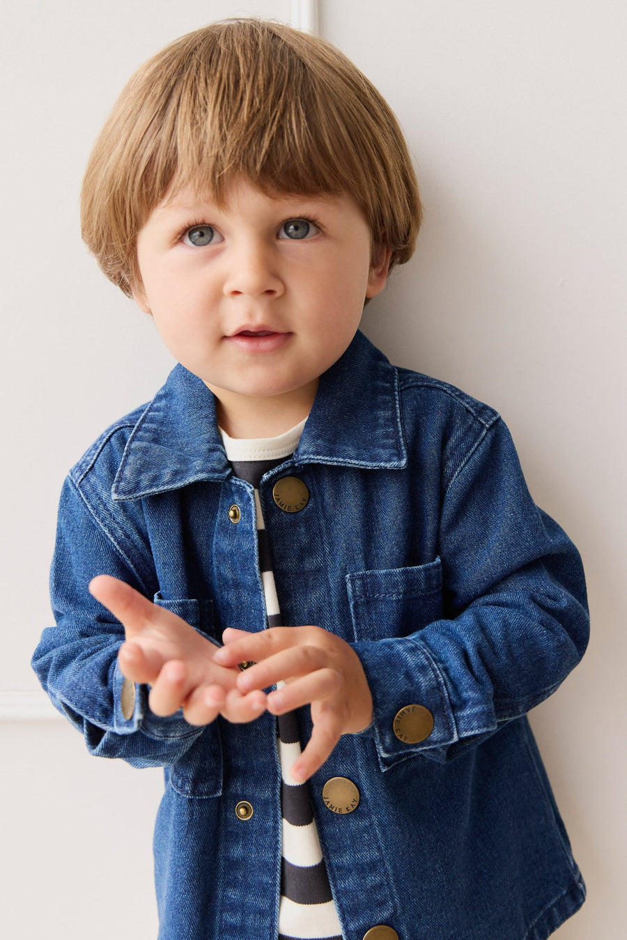 Romeo Twill Jacket - Mid Wash Denim Childrens Jacket from Jamie Kay USA