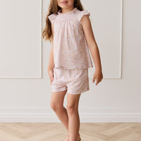 Organic Cotton Emelia Short - Chloe Mauve Childrens Short from Jamie Kay USA