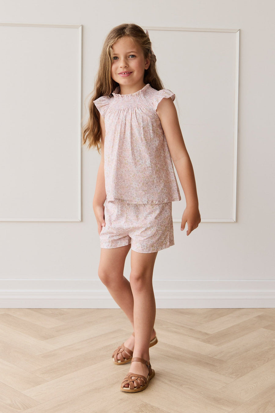 Organic Cotton Emelia Short - Chloe Mauve Childrens Short from Jamie Kay USA