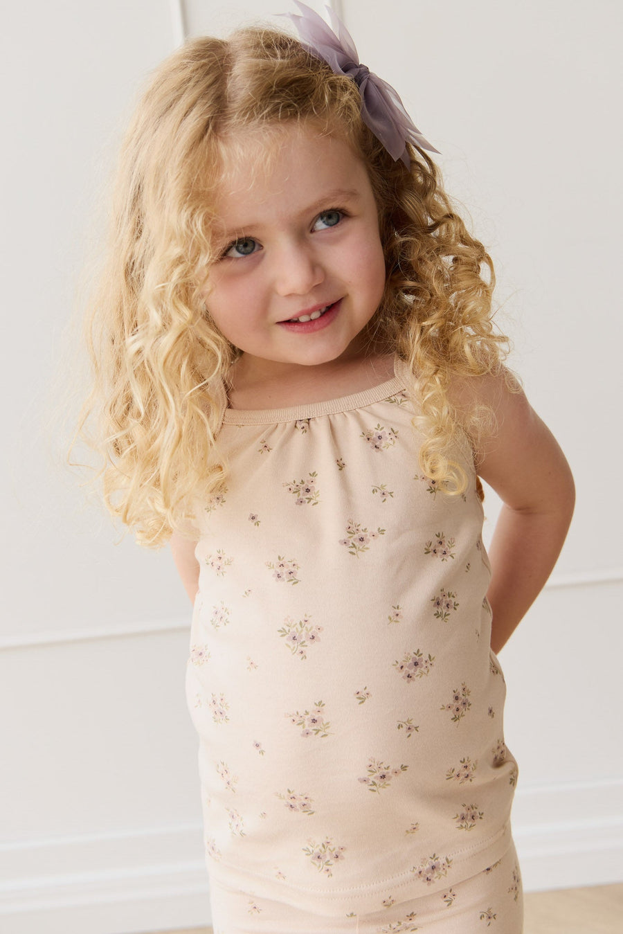 Organic Cotton Casey Top - Goldie Bouquet Pink Tint Childrens Top from Jamie Kay USA