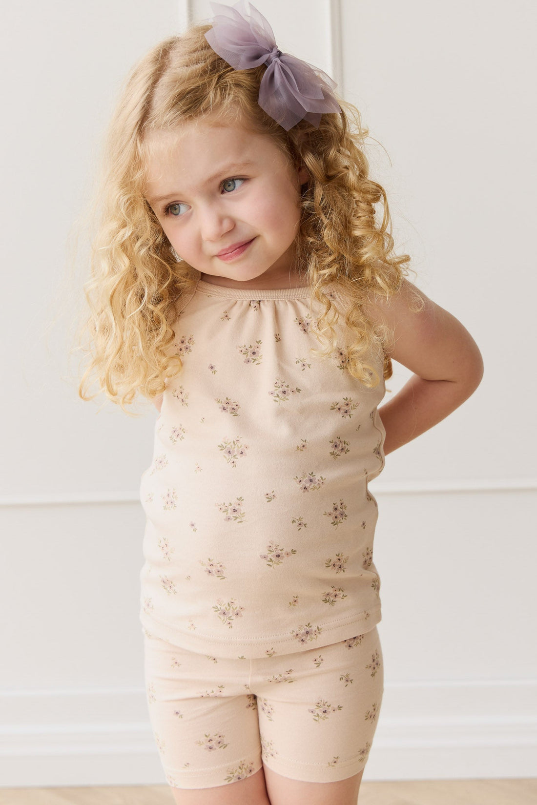 Organic Cotton Casey Top - Goldie Bouquet Pink Tint Childrens Top from Jamie Kay USA