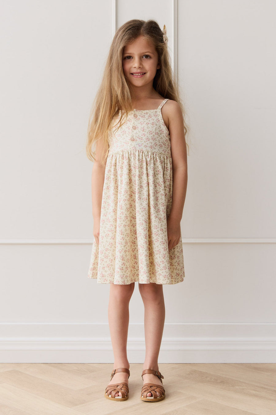 Organic Cotton Quinn Dress - Rosalie Field Blush Childrens Dress from Jamie Kay USA