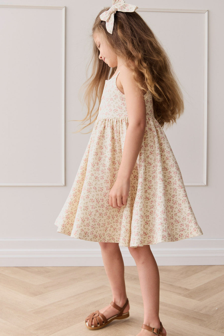 Organic Cotton Quinn Dress - Rosalie Field Blush Childrens Dress from Jamie Kay USA