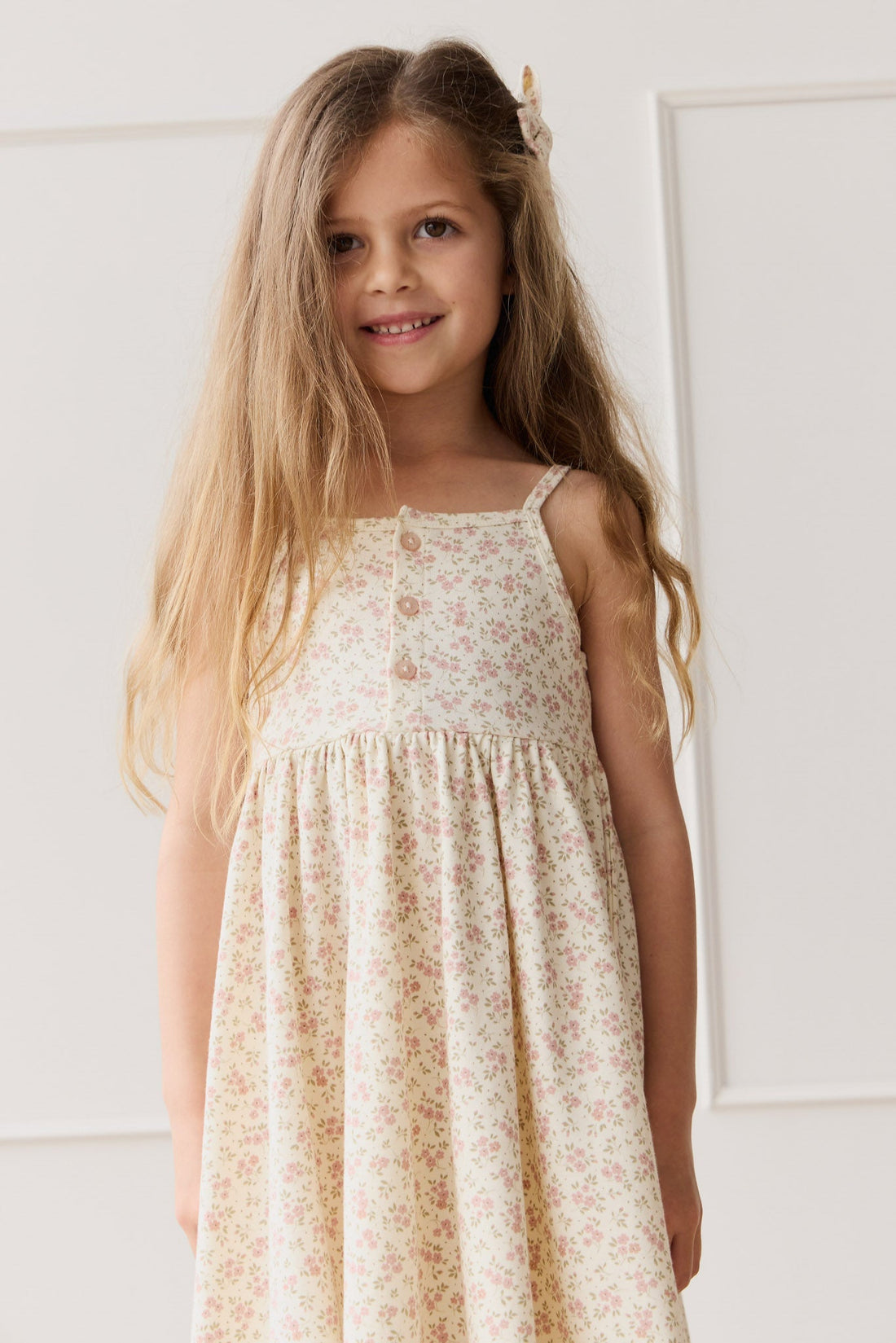 Organic Cotton Quinn Dress - Rosalie Field Blush Childrens Dress from Jamie Kay USA