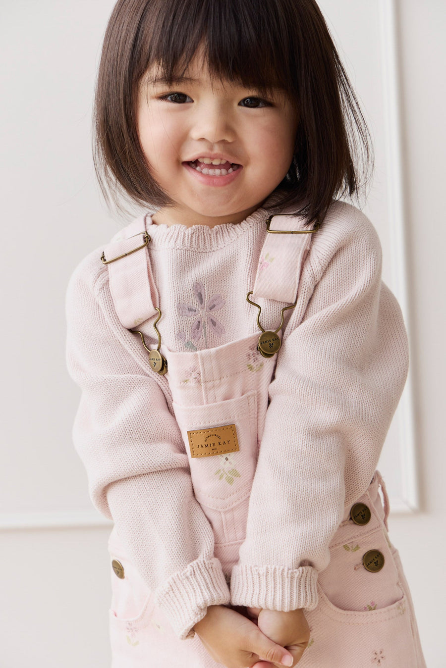 Audrey Jumper - Soft Misty Rose Larissa Knit Childrens Jumper from Jamie Kay USA